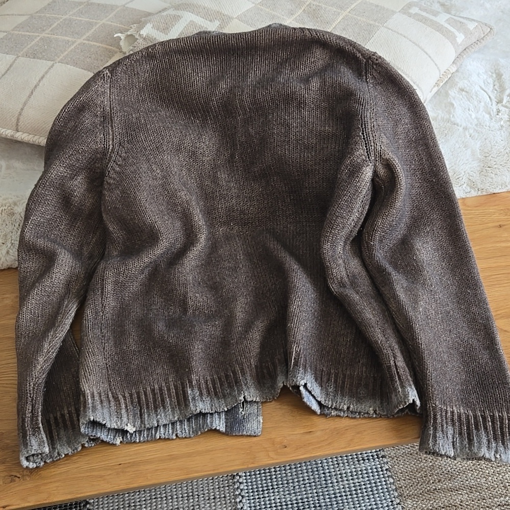 Avant Toi Cashmere Blend Textured Cardigan, Distressed Look, Unique, Quiet Lux - Picture 12 of 14